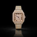 Men's Rose Gold Roman Dial VVS Moissanite Iced Out Watch