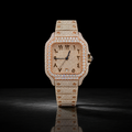 Men’s Two Tone Moissanite Iced Out Watch with Arabic Dial