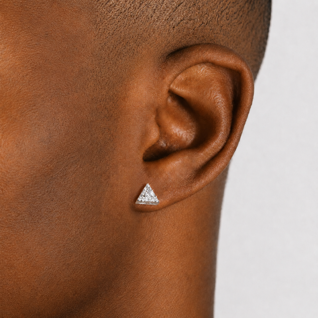 Men’s Iced Out Pyramid Stud Earrings