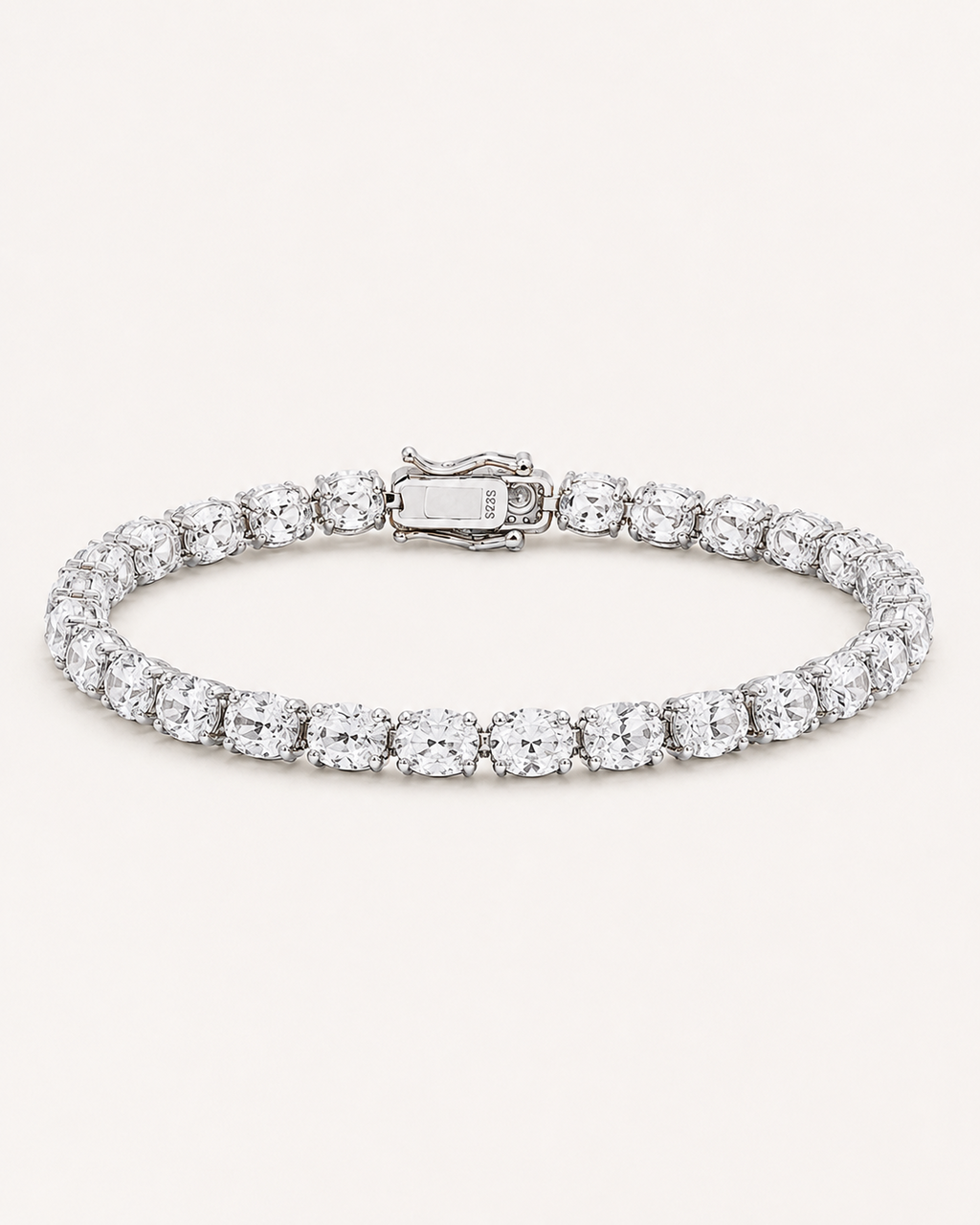 Oval Cut Tennis Bracelet White Gold Finish Luxury Bracelet