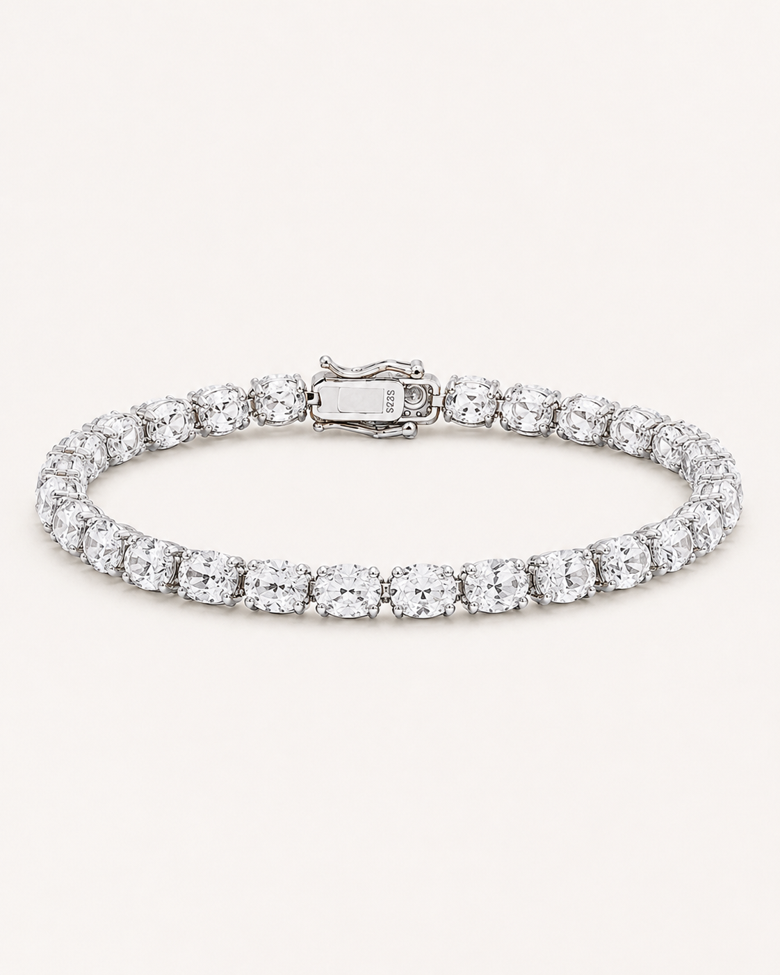 Oval Cut Tennis Bracelet White Gold Finish Luxury Bracelet