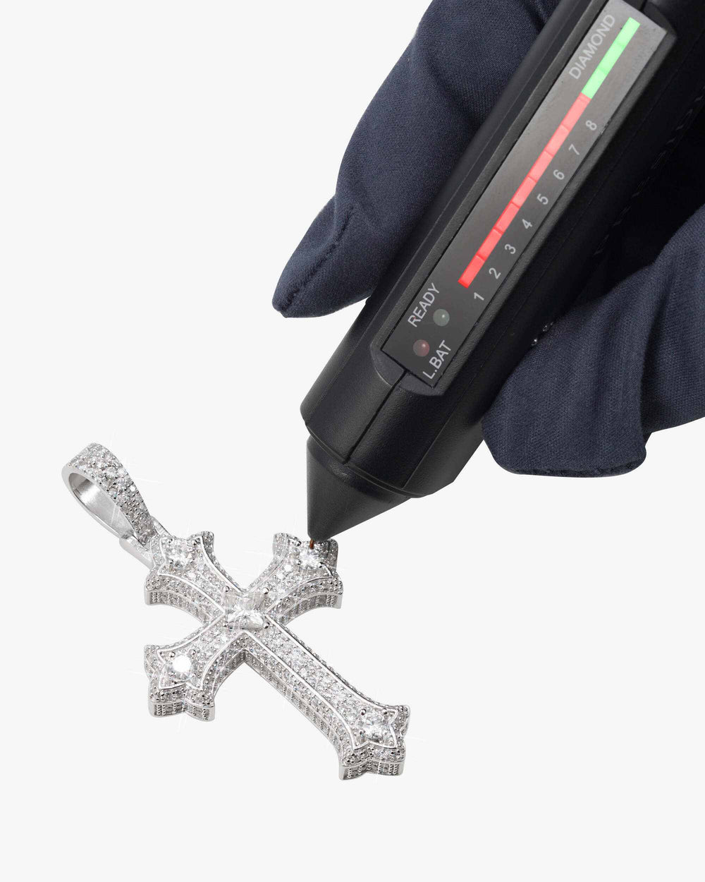 14K Gold Moissanite Cross Pendant | 925 Silver Iced Out VVS Religious Jewelry